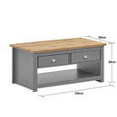 Lisbon 3 Piece Set (TV Unit  2 Doors 1 Shelf, 2 Door & 2 Drawer Sideboard, 2 Drawer Coffee Table) Light Grey - Living Room Sets