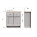 Lisbon 3 Piece Set (TV Unit  2 Doors 1 Shelf, 2 Door & 2 Drawer Sideboard, 2 Drawer Coffee Table) Light Grey - Living Room Sets