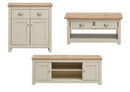 Lisbon 3 Piece Set (TV Unit  2 Doors 1 Shelf, 2 Doors & 2 Drawer Sideboard, 2 Drawer Coffee Table) Cream - Living Room Sets