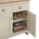 Lisbon 3 Piece Set (TV Unit  2 Doors 1 Shelf, 2 Doors & 2 Drawer Sideboard, 2 Drawer Coffee Table) Cream - Living Room Sets