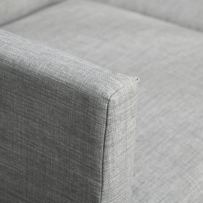 Reversible Grey Corner Sofa With Footstall