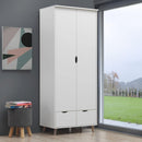Pulford 2 Door Wardrobe with 2 Drawers - Cupboards & Wardrobes