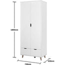 Pulford 2 Door Wardrobe with 2 Drawers - Cupboards & Wardrobes