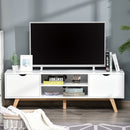 White TV Cabinet With 2 Drawers and Shelves
