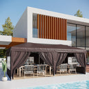 Large Brown Outdoor Pop Up Gazebo