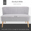 Snow White Love Seat With Wooden Legs