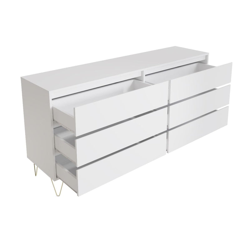 White 6 Drawer Chest