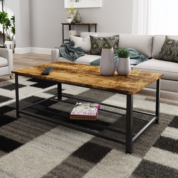 Black Metallic Rustic Coffee Table