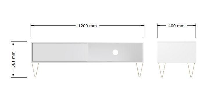 White TV Stand With Sliding Door