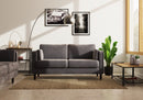 2 Seater Dark Grey Cushion Back Sofa