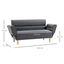 2 Seater Faux Leather Sofa