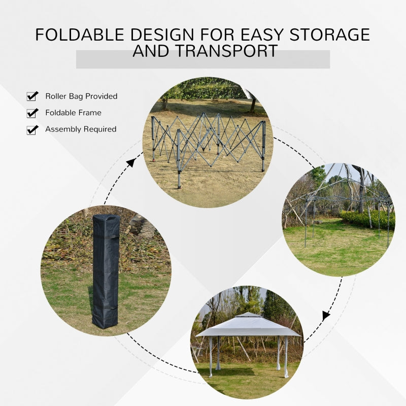 Light Grey Gazebo With Adjustable Legs