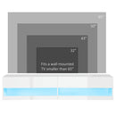 Wall Mounted White TV Unit With LED Lights