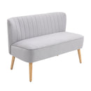 Snow White Love Seat With Wooden Legs