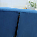 Modern Blue Velvet-Style Adjustable Sofabed