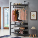 Zahra 3 Piece Bedroom Furniture Set Open Wardrobes - Bedroom Sets