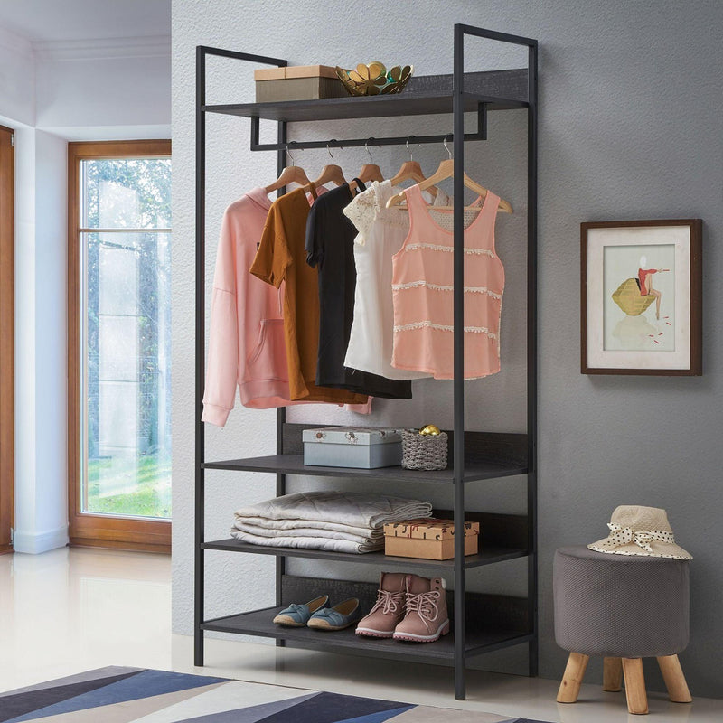 Zahra 3 Piece Bedroom Furniture Set Open Wardrobes - Bedroom Sets