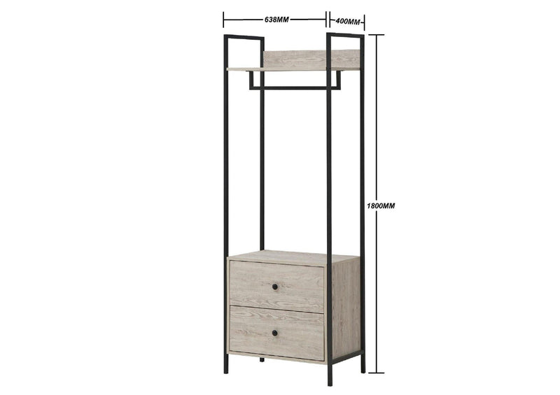 Zahra 4 Piece Bedroom Furniture Set Open Wardrobes - Bedroom Sets