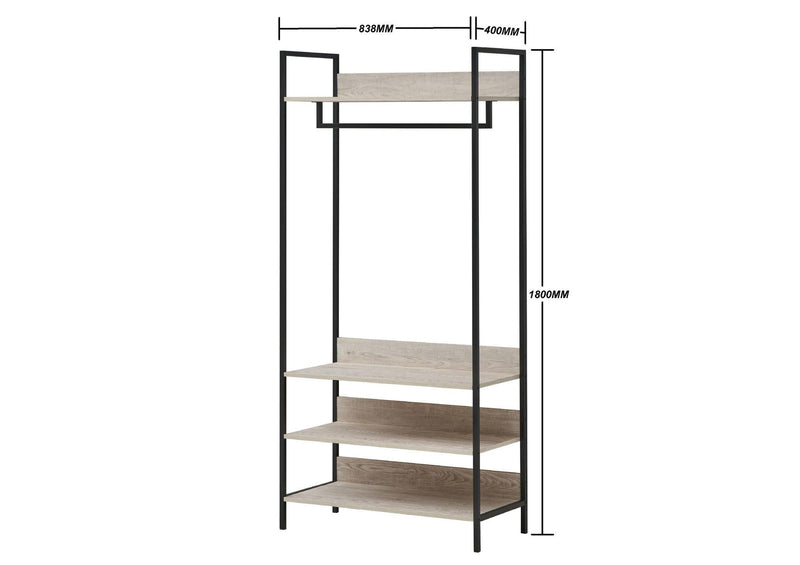 Zahra 4 Piece Bedroom Furniture Set Open Wardrobes - Bedroom Sets