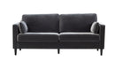 3 Seater Dark Grey Cushion Back Velvet Sofa