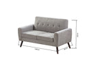 Grey 2 Seater Button Back Sofa