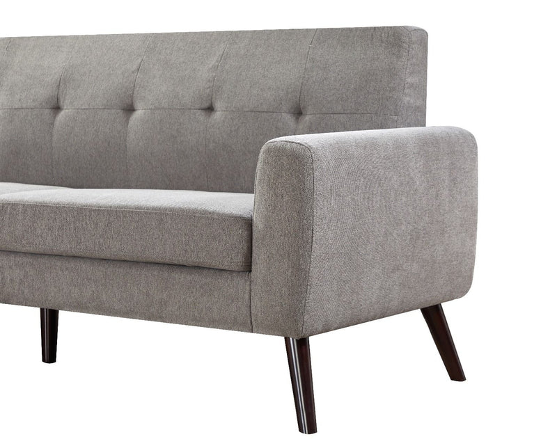 Grey 2 Seater Button Back Sofa